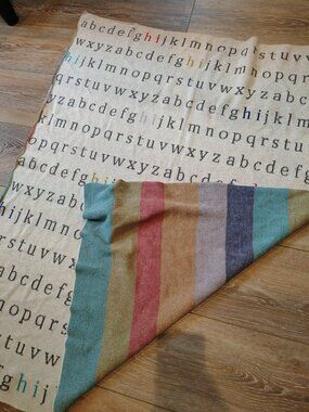 Abbott A to Z throw Alphabet Rainbow Stripe HI baby blanket nursery decor